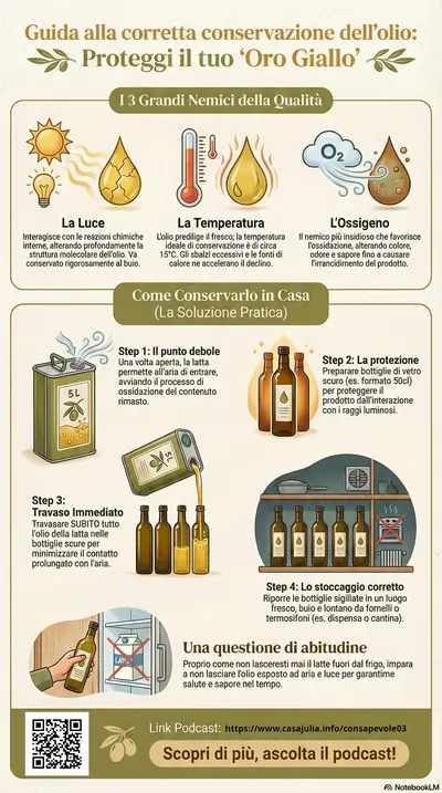 Infografica: Come conservare l'olio d'oliva