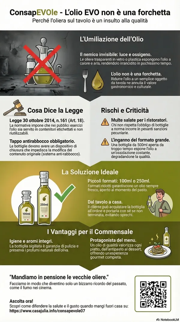 Infografica: L'olio EVO al ristorante