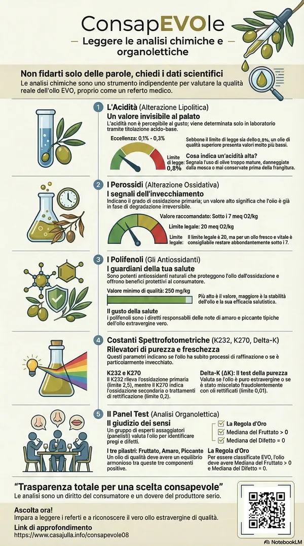 Infografica: Come leggere le analisi dell'olio EVO